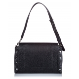 Jimmy Choo Vintage - Embossed Lockett Shoulder Bag - Black - Leather and Calf Handbag - Luxury High Quality