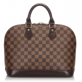 Louis Vuitton Vintage - Damier Ebene Alma PM Bag - Brown - Leather Handbag - Luxury High Quality