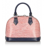 Louis Vuitton Vintage - Epi Denim Alma BB Bag - Rossa Blu - Borsa in Pelle Epi e Pelle - Alta Qualità Luxury