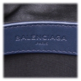 Balenciaga Vintage - Straw Le Dix Satchel - Blue Navy - Straw and Leather Handbag - Luxury High Quality