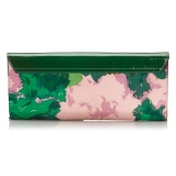Balenciaga Vintage - Satin Clutch Bag - Green - Fabric and Patent Leather Clutch Bag - Luxury High Quality