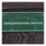 Balenciaga Vintage - Satin Clutch Bag - Green - Fabric and Patent Leather Clutch Bag - Luxury High Quality