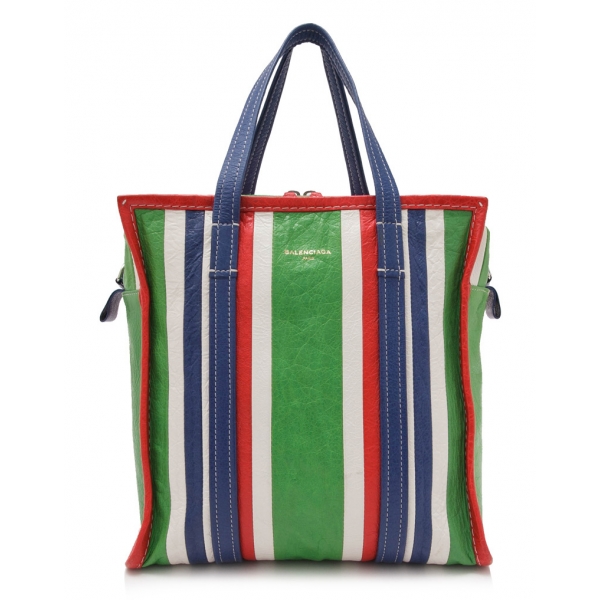 Balenciaga Vintage - Lambskin Bazar Shopper S Bag - Green - Lambskin Leather Bag - Luxury High Quality