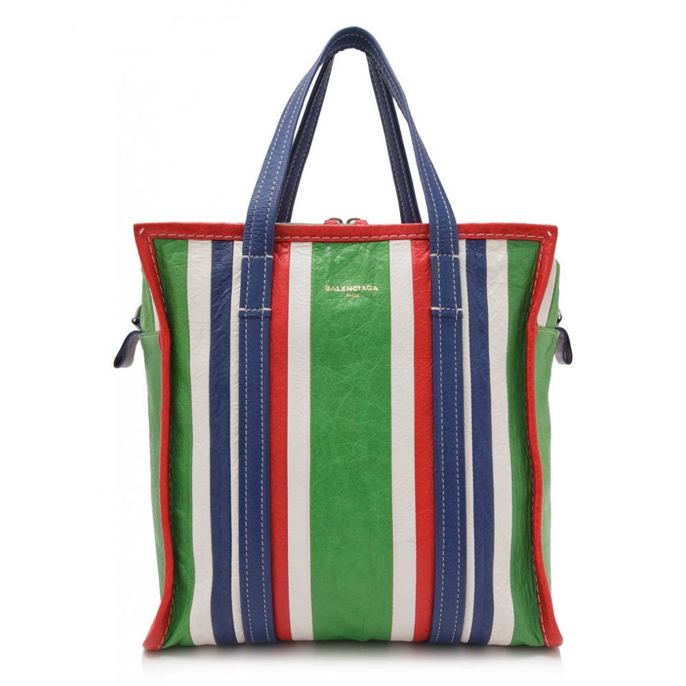 GUCCI Auth Luggage Satchel 1950s RED & GREEN STRIPED Antique w Flaws