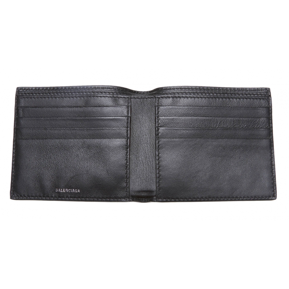 Vintage - Everyday Square Wallet - Black - Leather Wallet - Luxury High - Avvenice