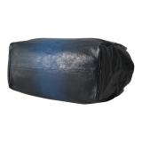 Bottega Veneta Vintage - Goatskin Madras Sfumato Brera Bag - Black Blue - Leather and Goatskin Handbag - Luxury High Quality