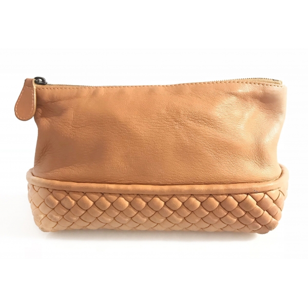 Bottega Veneta Vintage - Vanity Bag - Light Brown - Lambskin Leather Handbag - Luxury High Quality