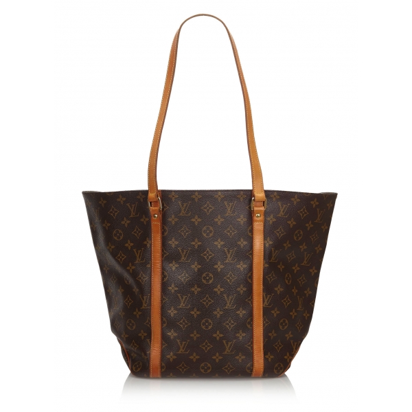 Louis Vuitton Vintage - Monogram Sac Shopping 48 Bag - Brown - Leather ...
