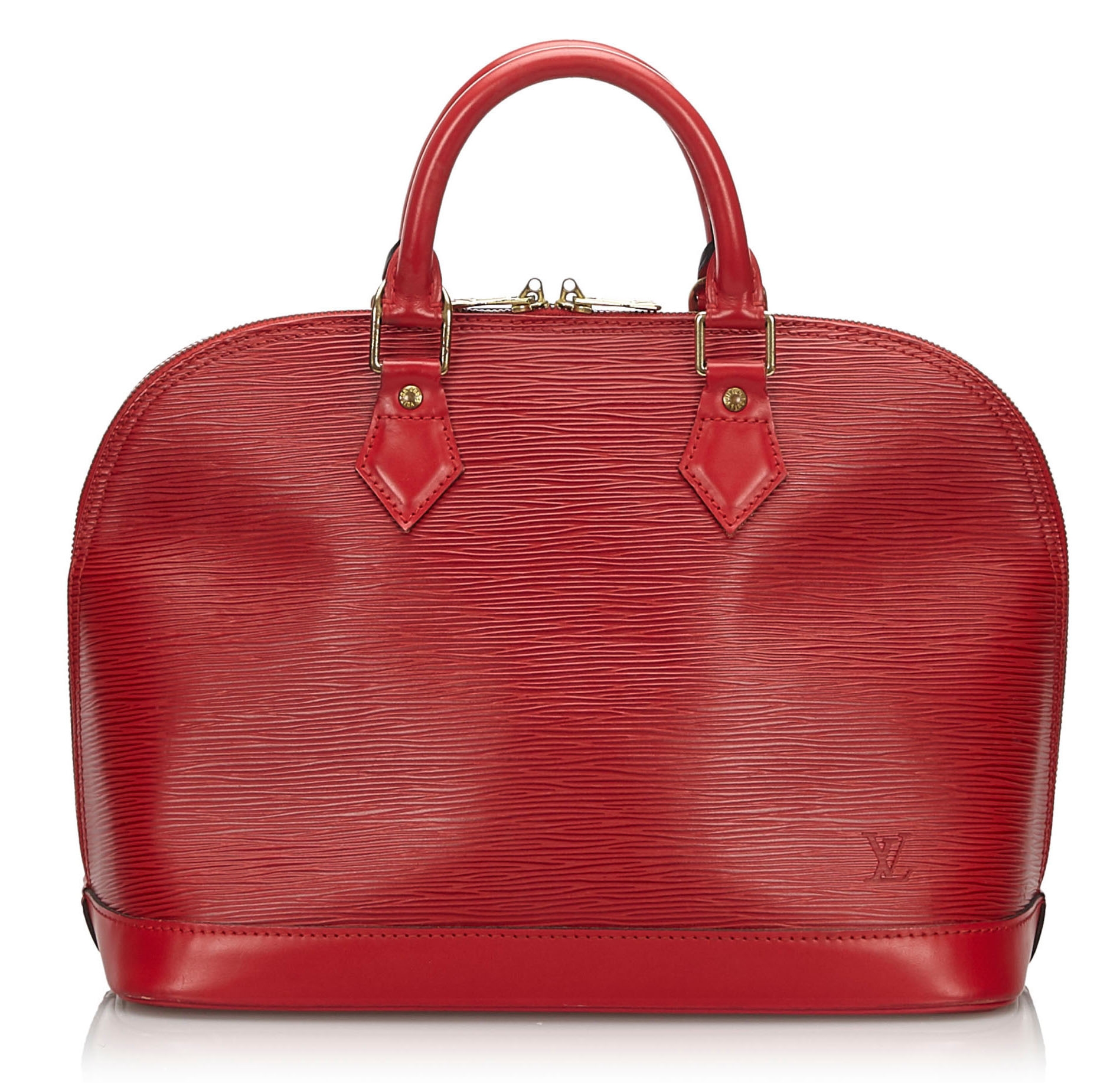 Louis Vuitton Red Epi Alma PM with Strap at Jill's Consignment