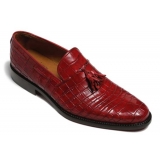Vittorio Martire - Snob - Red - Trendy Collection - Crocodile - Italian Handmade Shoes - Luxury Leather