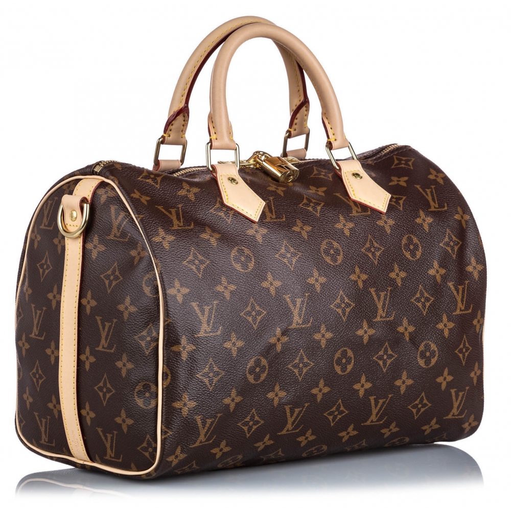 Vuitton - ep_vintage luxury Store - Borsa Louis Vuitton Speedy 30 in tela  monogram marrone e rosa con motivo e pelle naturale - Monogram - M41108 –  dct - 30 - Bag - Speedy - Louis - Bag - Boston - Hand