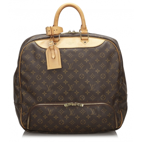 Louis Vuitton Vintage - Canvas Evasion Bag Brown Monogram Canvas Leather Handbag - Luxury High Quality - Avvenice