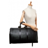 Louis Vuitton Vintage - Epi Keepall 50 Bag - Nero - Borsa in Pelle Epi e Pelle - Alta Qualità Luxury