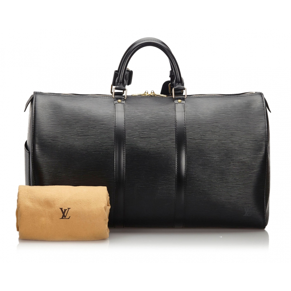 Louis Vuitton Black EPI Keepall 50