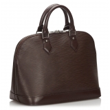 Louis Vuitton Vintage - Epi Alma PM Bag - Marrone Scuro - Borsa in Pelle Epi e Pelle - Alta Qualità Luxury