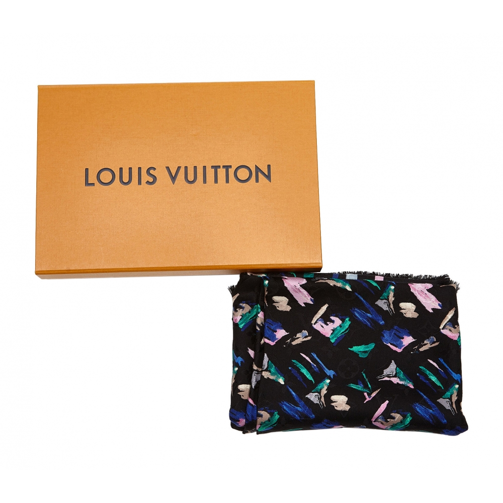 Louis Vuitton Vintage - Splash Scarf - Black - Silk and Wool Scarf