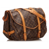 Louis Vuitton Vintage - Monogram Saumur 43 Bag - Brown - Monogram Canvas and Vachetta Leather Handbag - Luxury High Quality