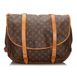 Louis Vuitton Vintage - Monogram Saumur 43 Bag - Brown - Monogram Canvas and Vachetta Leather Handbag - Luxury High Quality