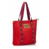 Louis Vuitton Vintage - Antigua Cabas MM Bag - Red - Fabric and Canvas Handbag - Luxury High Quality