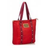 Louis Vuitton Vintage - Antigua Cabas MM Bag - Rossa - Borsa in Tessuto e Tela - Alta Qualità Luxury