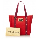 Louis Vuitton Vintage - Antigua Cabas MM Bag - Rossa - Borsa in Tessuto e Tela - Alta Qualità Luxury