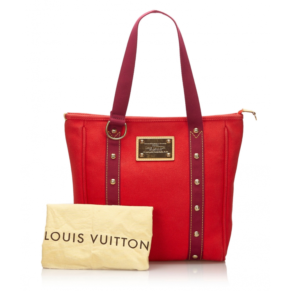 Louis Vuitton, Bags, Authentic Vintage Louis Vuitton Mm Canvas Red Canvas  Tote Shoulder Bag