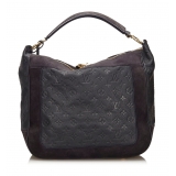 Louis Vuitton Vintage - Monogram Empreinte Audacieuse MM Bag - Blu Navy - Borsa in Pelle x Scamosciato - Alta Qualità Luxury