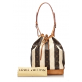 Louis Vuitton Vintage - Monogram Rayures Noe Bag - Brown White - Canvas and Vachetta Leather Handbag - Luxury High Quality