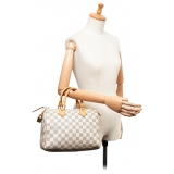 Louis Vuitton Vintage - Damier Azur Speedy 25 Bag - White - Damier Canvas and Vachetta Leather Handbag - Luxury High Quality