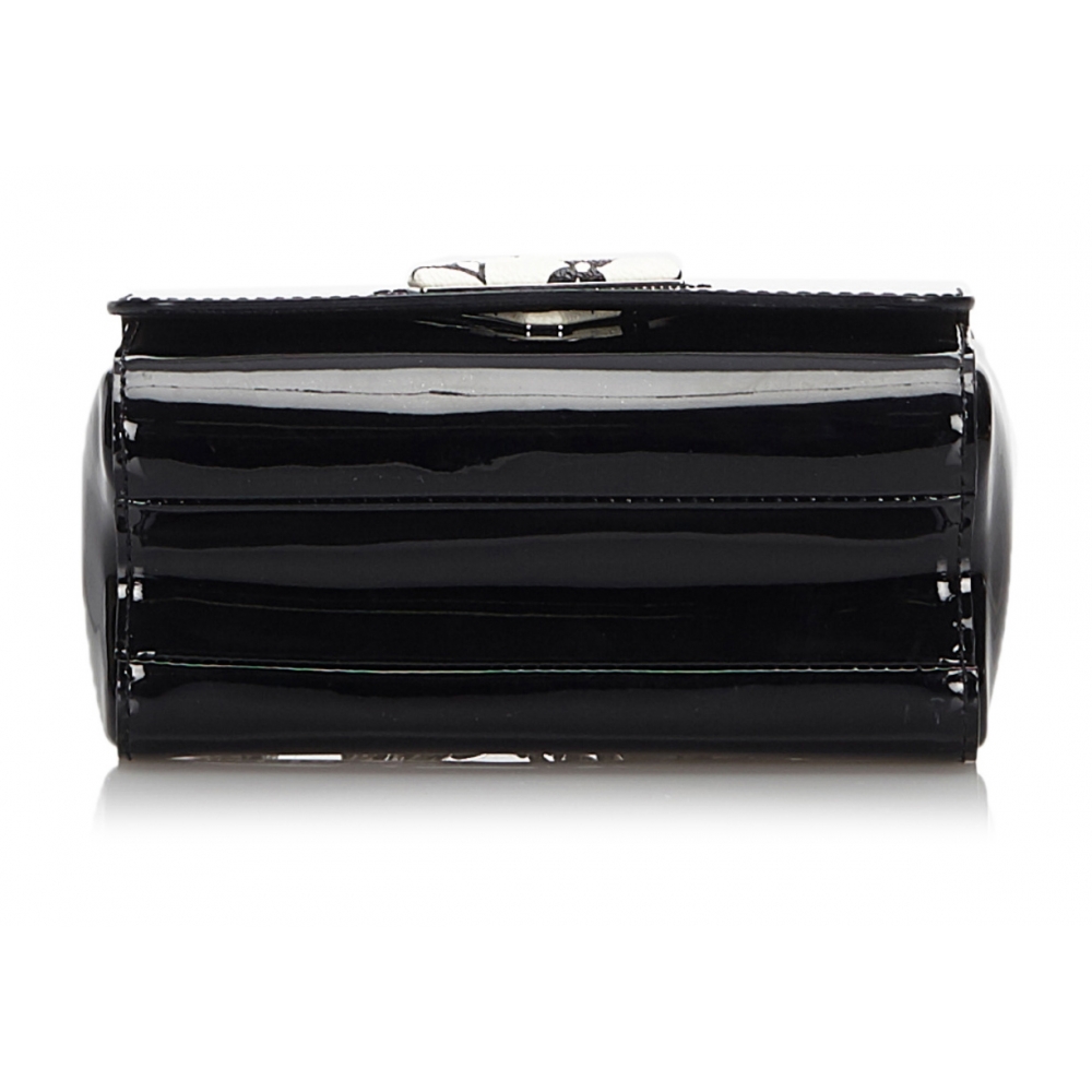 Louis Vuitton Pochette Twist Handbag Leather with Monogram Vernis Black  538608