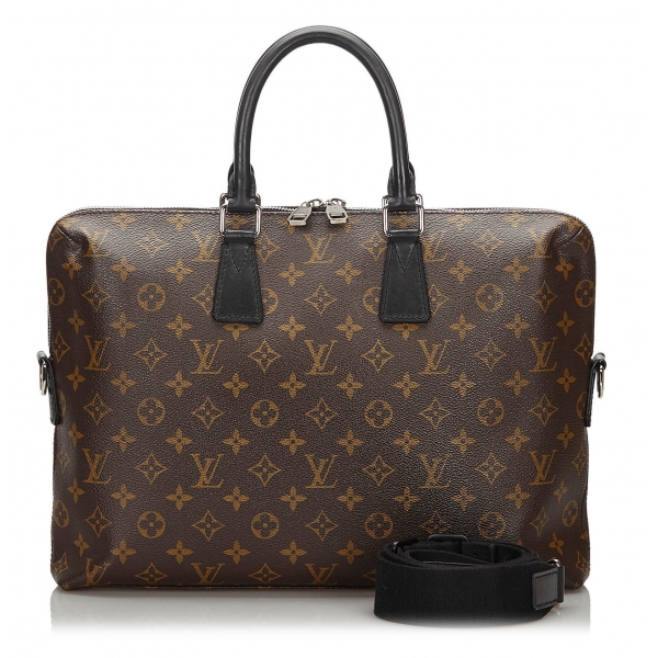 Louis Vuitton Vintage - Monogram Macassar Porte-Documents Jour Bag - Brown - Canvas and Leather Handbag - Luxury High Quality