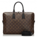 Louis Vuitton Vintage - Monogram Macassar Porte-Documents Jour Bag - Marrone - Borsa in Tela e Pelle - Alta Qualità Luxury