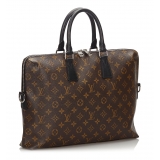 Louis Vuitton Vintage - Monogram Macassar Porte-Documents Jour Bag - Brown - Canvas and Leather Handbag - Luxury High Quality