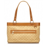 Louis Vuitton Vintage - Monogram Mini Lin Lucille PM Bag - Beige - Borsa in Tesutto e Pelle - Alta Qualità Luxury