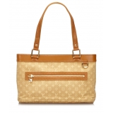 Louis Vuitton Vintage - Monogram Mini Lin Lucille PM Bag - Beige  - Fabric and Leather Handbag - Luxury High Quality