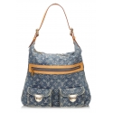 Louis Vuitton Vintage - Monogram Denim Baggy GM Bag - Blue - Denim and Vachetta Leather Handbag - Luxury High Quality