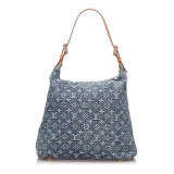 Louis Vuitton Vintage - Monogram Denim Baggy GM Bag - Blue - Denim and Vachetta Leather Handbag - Luxury High Quality