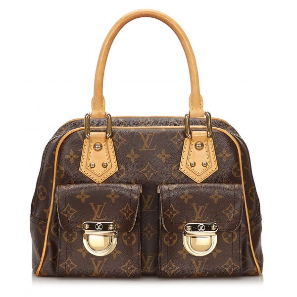 Louis Vuitton Vintage - Monogram Manhattan PM Bag - Marrone - Borsa in Tela  Monogramma e Pelle Vachetta - Alta Qualità Luxury - Avvenice