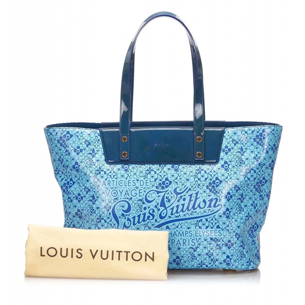 Louis Vuitton Vintage - Cosmic Blossom PM Bag - Blue - PVC and Leather ...