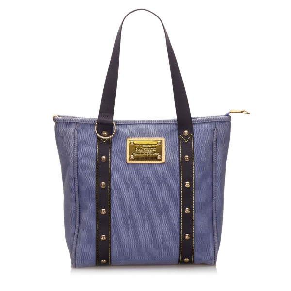 Louis Vuitton Vintage - Antigua Cabas MM Bag - Blue - Fabric and Canvas ...