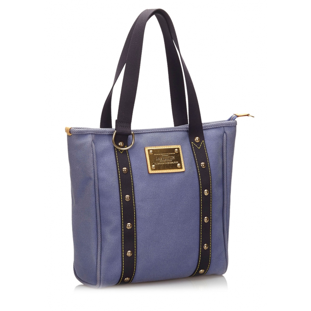 Louis Vuitton Vintage - Antigua Cabas MM Bag - Blue - Fabric and Canvas ...