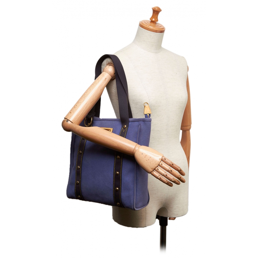 Louis Vuitton Limited Edition Indigo Canvas Antigua Cabas MM Bag