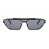 Moschino - Flip On Sunglasses with Logo - Black - Moschino Eyewear
