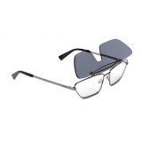 Moschino - Flip On Sunglasses with Logo - Black - Moschino Eyewear