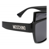 Moschino - Occhiali da Sole con Logo in Metallo - Nero - Moschino Eyewear