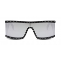 Moschino - Occhiali da Sole Rettangolari con Lenti Specchiate Argento - Nero - Moschino Eyewear