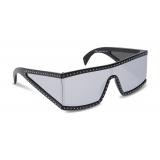 Moschino - Occhiali da Sole Rettangolari con Lenti Specchiate Argento - Nero - Moschino Eyewear