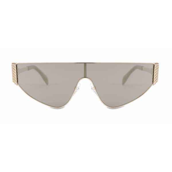 Moschino - Flat-Top Bijou Chain Sun Mask - Gold - Moschino Eyewear