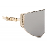 Moschino - Flat-Top Bijou Chain Sun Mask - Gold - Moschino Eyewear