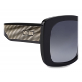 Moschino - Occhiali da Sole Tondi con Mini Logo - Nero - Moschino Eyewear